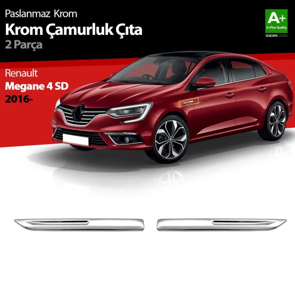 Renault Megane 4 için Krom Çamurluk Sinyal Çıtası 2 Parça. 2016-2020