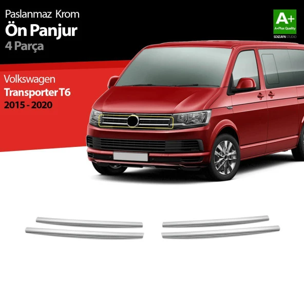 Volkswagen T6 Transporter için Krom Ön Panjur 4 Parça. 2015-2020