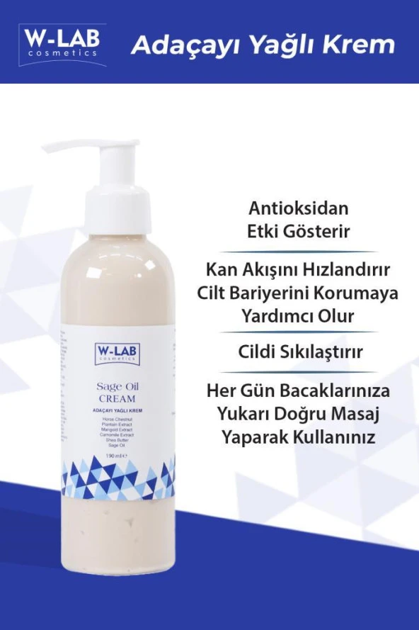 W-Lab Kozmetik Sage Oil Adaçayı Yağlı Krem 190 ML