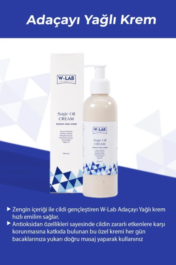 W-Lab Kozmetik Sage Oil Adaçayı Yağlı Krem 190 ML - 2