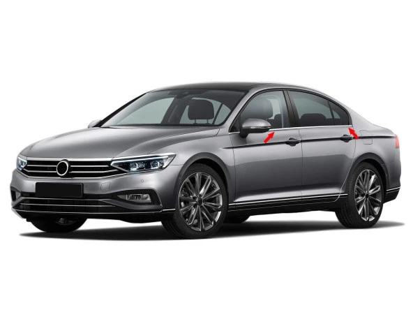 Volkswagen Passat B8.5 için Krom Cam Çıtası 4 Parça 2019 Ve Üzeri - Resim 4