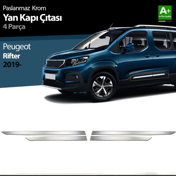 Peugeot Rifter Krom için Yan Kapı Çıtası 4 Parça. 2019 Ve Üzeri