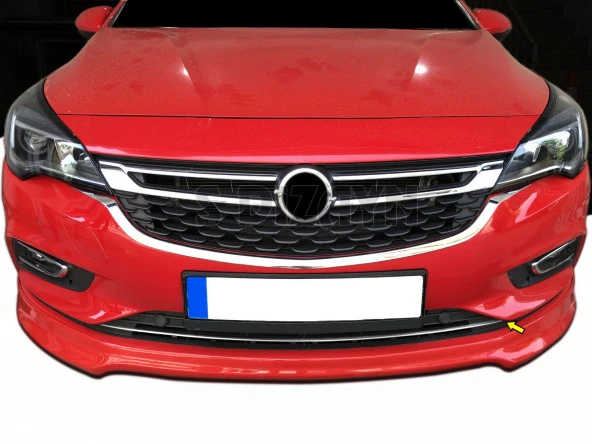 Opel Astra K için Hatchback Krom Ön Tampon Alt Çıtası 1 Parça 2015-2019 Sensörlü