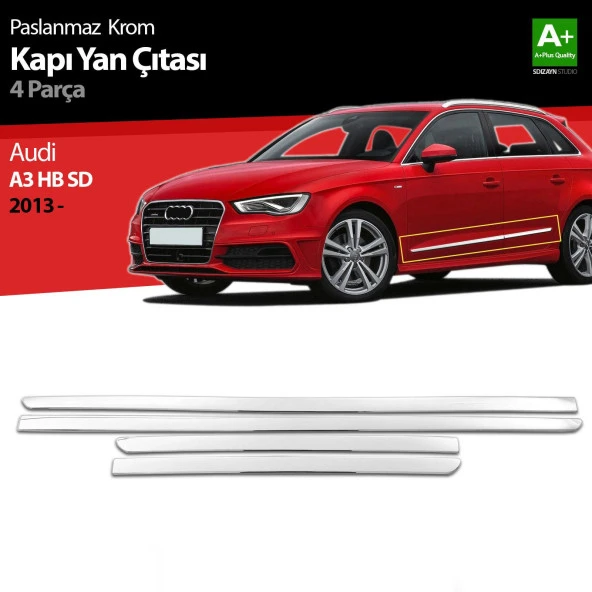 Audi A3 Hatchback için Sedan Krom Kapı Yan Çıtası 2013-2017