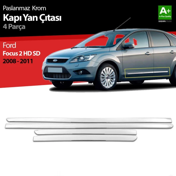 Ford Focus 2 için Hatchback Sedan Krom Kapı Yan Çıtası 2008-2011