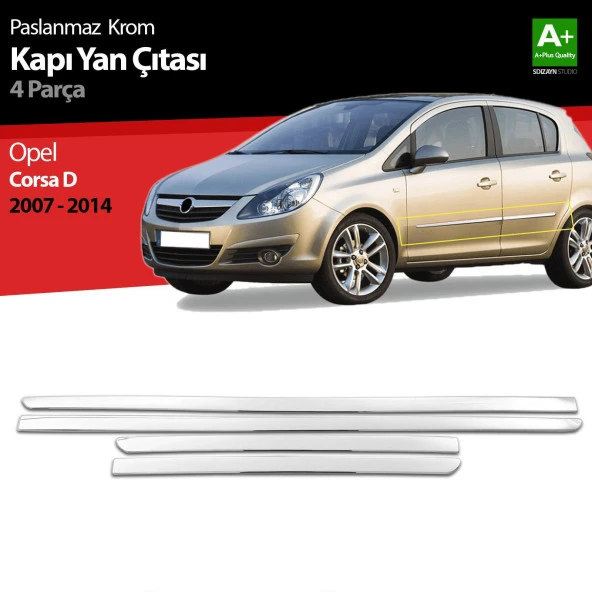 Opel Corsa D için Krom Kapı Yan Çıtası 2007-2014