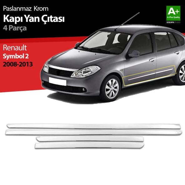 Renault Symbol 2 için Krom Kapı Yan Çıtası 2008-2013