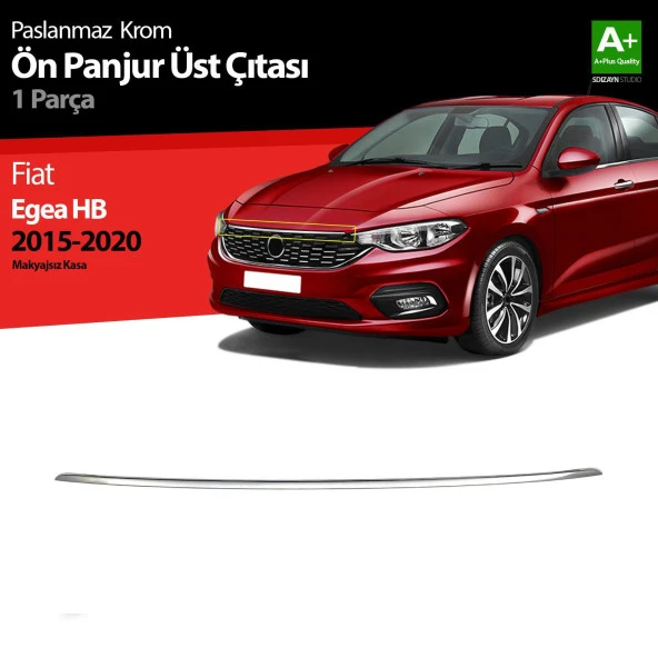 Fiat Egea Hatchback için Krom Ön Panjur Üst Çıtası 2015-2020