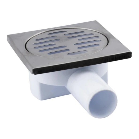 Metal Plastik Yer Süzgeci Banyo Izgara Lavabo Pis Su Gideri Kapak Kapağı Yandan Çıkışlı Sifon 32 mm - 4
