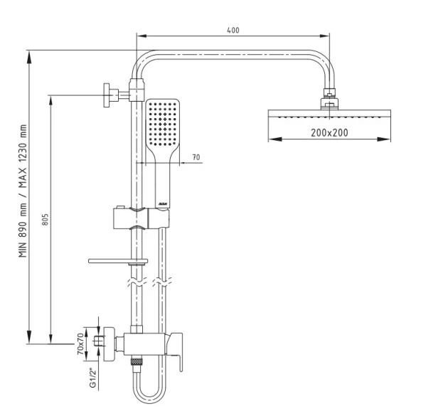 ECA Natura Teleskobik Kolonlu Duş Bataryası 102154038 ürün görseli