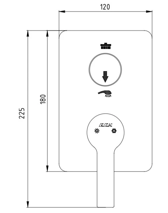 ECA Delta Ankastre Banyo Bataryası Sıva Üstü 2 Yollu 102167207-KDE - Resim 2