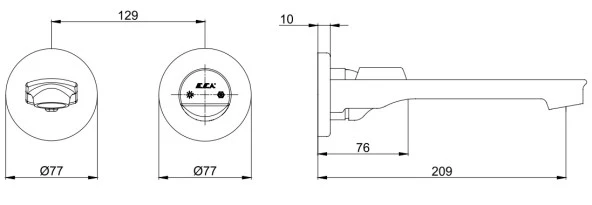ECA Myra Ankastre Lavabo Bataryası Sıva Üstü Çift Rozet 102167603H-YY - Resim 2