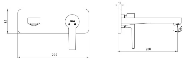 Eca Delta Ankastre Lavabo Bataryası Sıva Üstü Tek Rozet 102167607-K - Resim 2