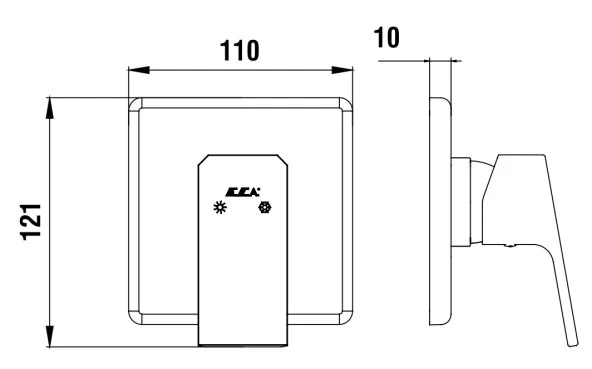 ECA Tiera Ankastre Duş Bataryası Sıva Üstü Mat Siyah 102167105C1-K - Resim 2