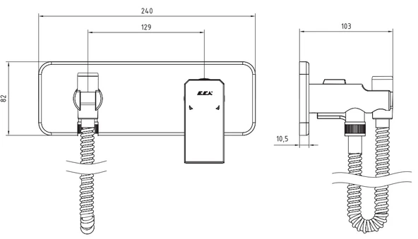 ECA Tiera Ankastre Taharet Bataryası Perlatörlü Sıva Üstü 102167005-KP - Resim 2