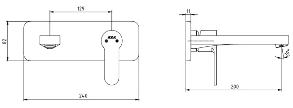 ECA Nita Ankastre Lavabo Bataryası Sıva Üstü Tek Rozet 102167608-K - Resim 2