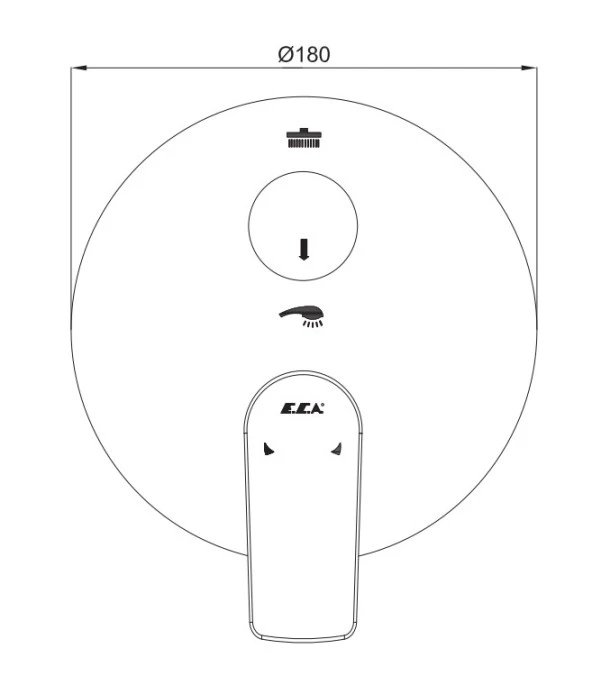 ECA Lia Ankastre Banyo Bataryası Sıva Üstü 2 Yollu 102167220-YDE - Resim 2