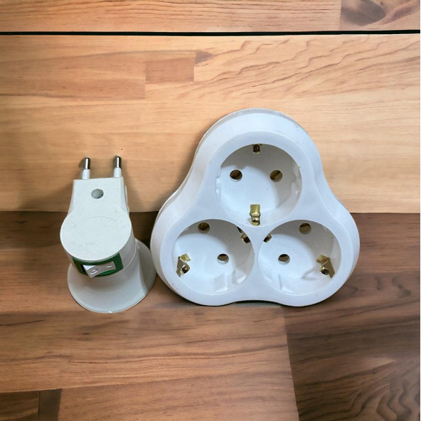 2 Lİ SET FİŞLİ ANAHTARLI DUY VE 3 LÜ GOLYAT PRİZ - 6