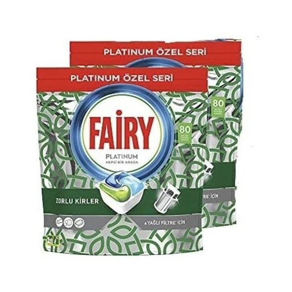 Fairy Platinum Bulaşık Makinesi Deterjanı Tableti / Kapsülü (2 x 80 Yıkama)