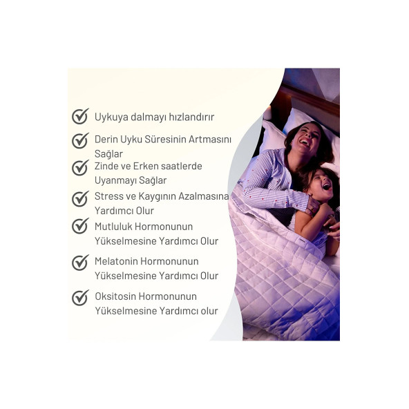 Vayomy Ağırlıklı Battaniye Tek Kişilik Yorgan 4 Kg Beyaz 155x215 %100 Pamuk 4 Mevsim Kullanılabilir - 6