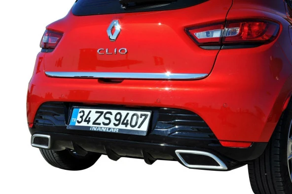 Renault Clio 4 için (2012-2016) Egzoz Görünümlü Arka Tampon Eki - Difüzör (Plastik) ürün görseli