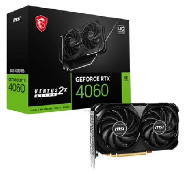 MSI RTX 4060 TI VENTUS 2X BLACK 16G OC 16GB Geforce RTX4060TI GDDR6 128bit HDMI 3xDP 16x Ekran Kartı - Resim 4