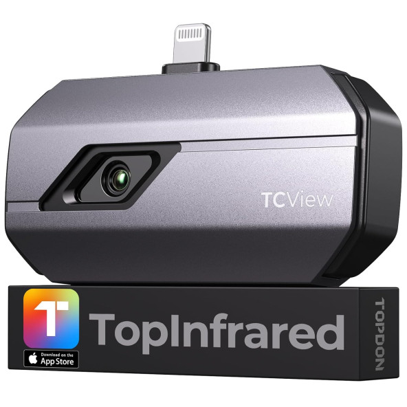 TOPDON TC002 iOS için Termal Kamera 256 x 192 IR Yüksek Çözünürlük - Gri