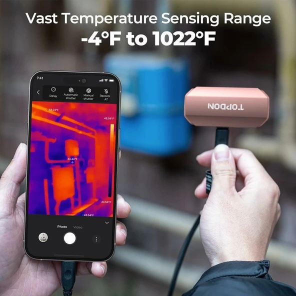 TOPDON TC002 iOS için Termal Kamera 256 x 192 IR Yüksek Çözünürlük - Pembe - 4