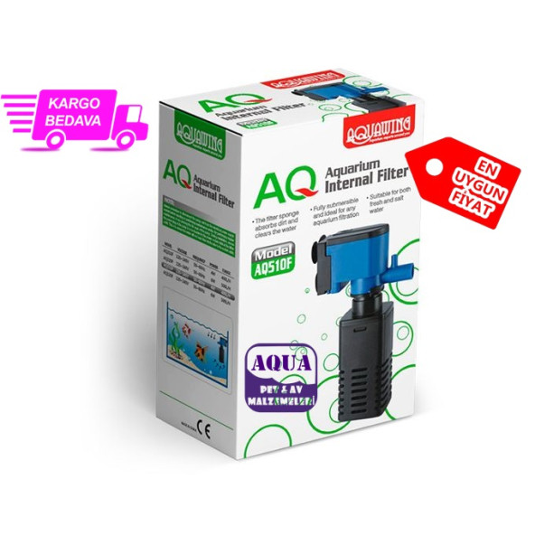 AquaWing AQ510F Akvaryum İç Filtre 4 Watt 400L/H