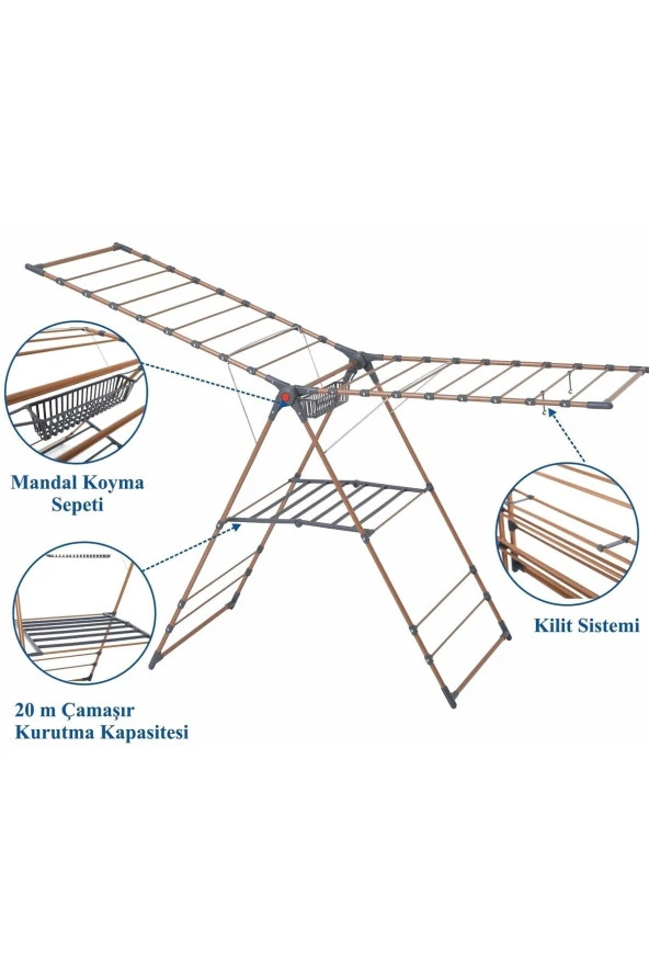 Devecioğlu Harbinger Mm033 Nova Lux Çamaşır Kurutma Askısı - Resim 4