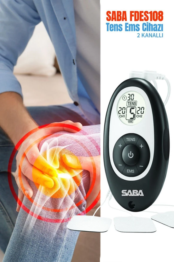 Saba Fdes108 Tens Ems Cihazı Eco Basic 2 Kanallı Tens Cihazı Stimülatör Hazır Programlı Ce Belgeli - 3