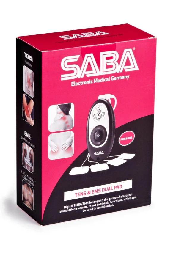 Saba Fdes108 Tens Ems Cihazı Eco Basic 2 Kanallı Tens Cihazı Stimülatör Hazır Programlı Ce Belgeli - 6