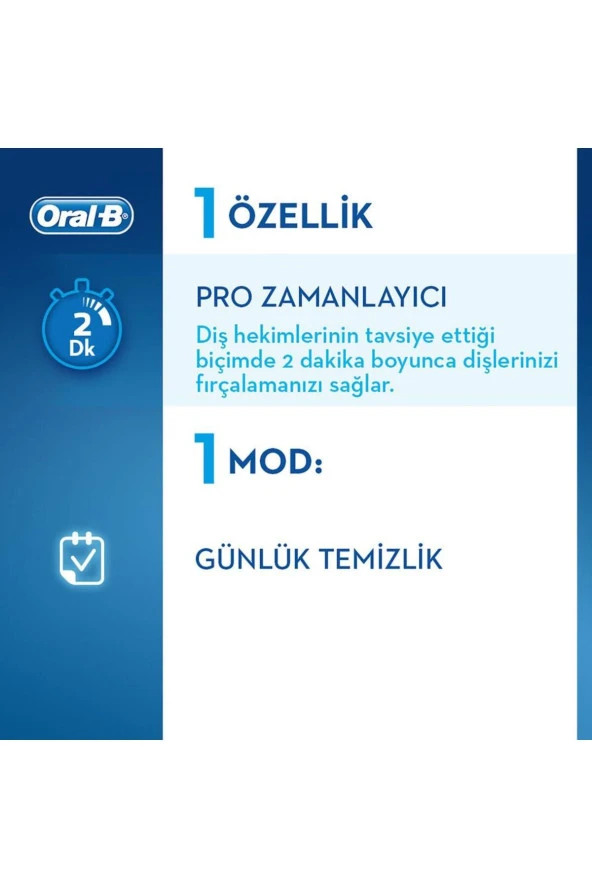 Oral-B D100 Şarj Edilebilir Diş Fırçası 3 Boyutlu Beyazlık Pembe