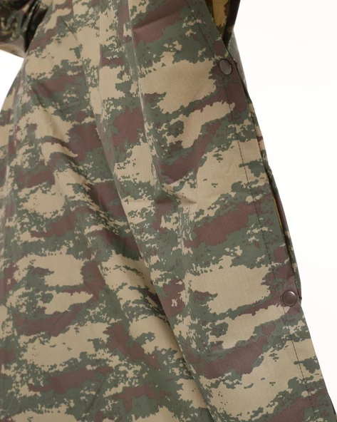 Single Sword Çantalı Su Geçirmez Askeri Kadın&Erkek Panço Yağmurluk, Kamuflaj - 2