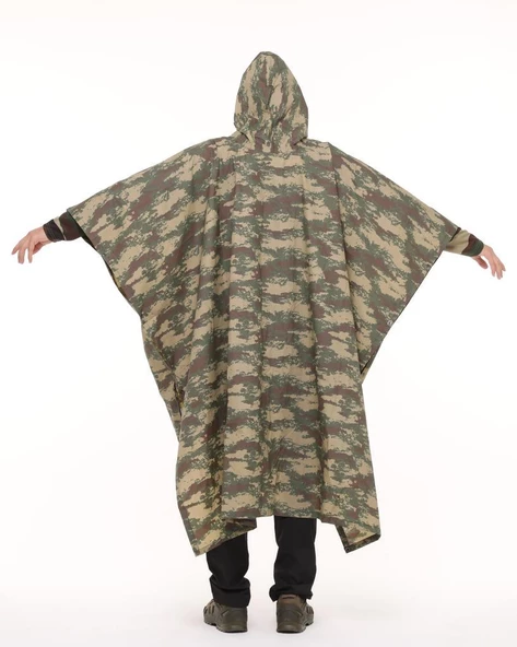 Single Sword Çantalı Su Geçirmez Askeri Kadın&Erkek Panço Yağmurluk, Kamuflaj - 10