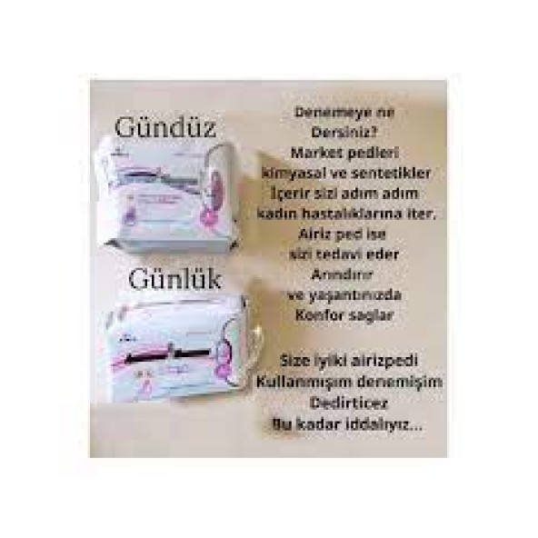 Tiens Airiz Hijyenik Ped Yeni Tarihli 2li Set Kadın Gündüz Ped 10'lu Günlük Ped 30'lu