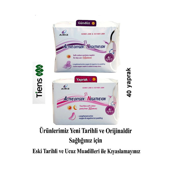 Tiens Airiz Hijyenik Ped Yeni Tarihli 2li Set Kadın Gündüz Ped 10'lu Günlük Ped 30'lu - 2