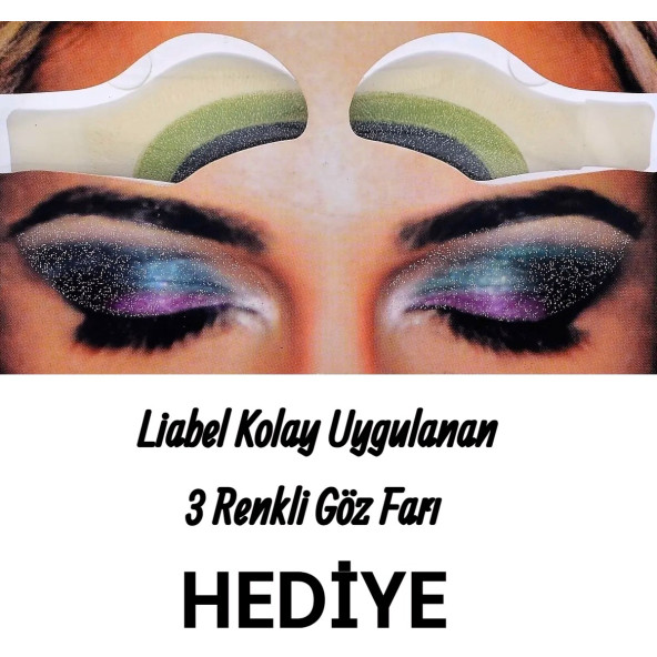 Kolye 2 Adet ,Küpe 2 Adet ve Yüzük Takı Set9 (Liabel Kolay Uygulanan 3 Renkli Göz Farı Hediye) - 6