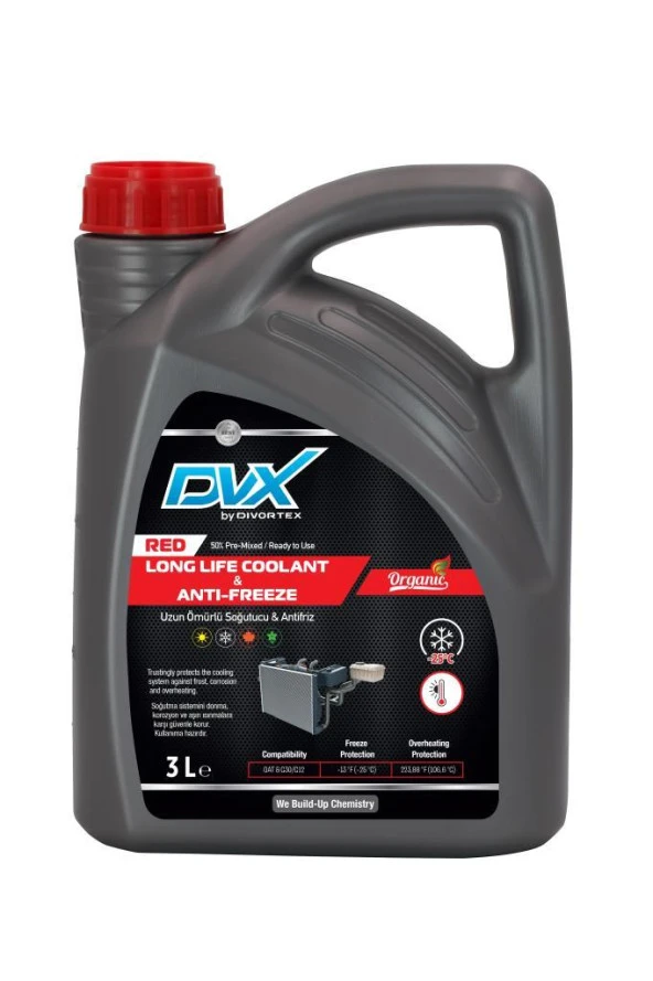 Dvx -25 Organik Kırmızı Antifriz 3 lt