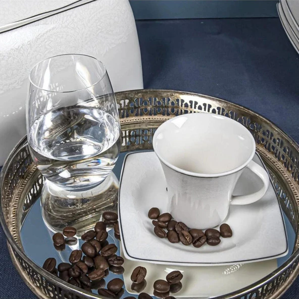 Güral Porselen Caroline 6 Kişilik Fincan Takımı 12 parça 5906