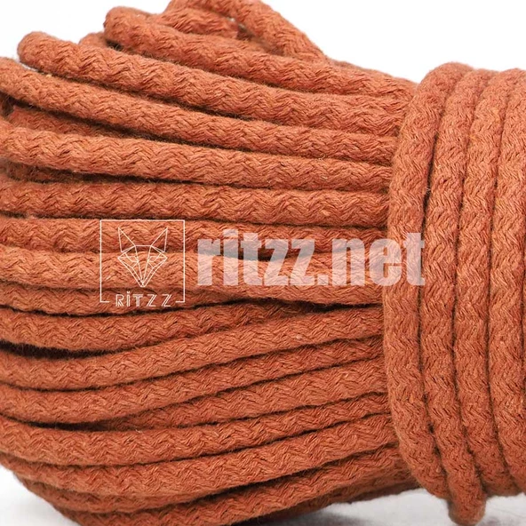 Dolgulu Pamuk Kordon İp / Kiremit / 013 ( 500 Gr ) - Resim 3