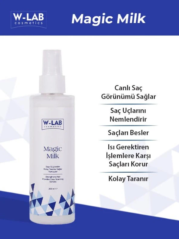 W-Lab Kozmetik Magic Milk Proteinli Saç Bakım Sütü 200 ML