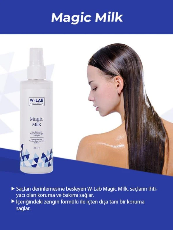 W-Lab Kozmetik Magic Milk Proteinli Saç Bakım Sütü 200 ML - 2