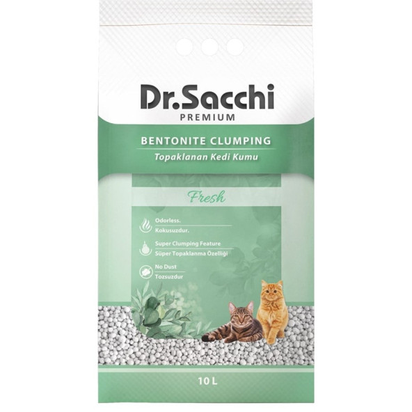 Dr.Sacchi Bentonit Fresh Kedi Kumu 10 Lt