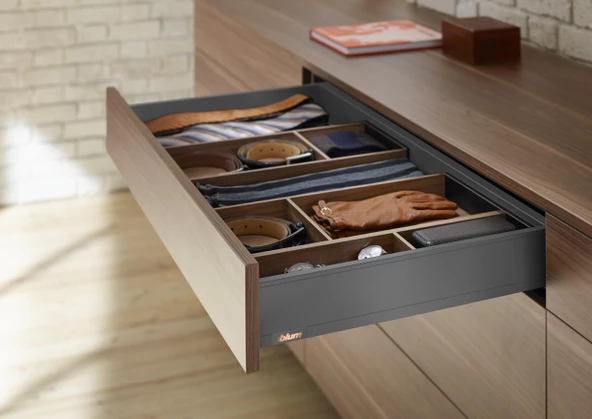 Blum Legrabox Pure M Alçak Yanak 55 Cm. Tip-On Blumotion Orion Gri Antrasit