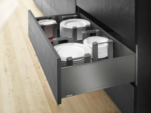 Blum Legrabox Pure C Yüksek Yanak 40 Cm. Tip-On Blumotion Orion Gri Antrasit