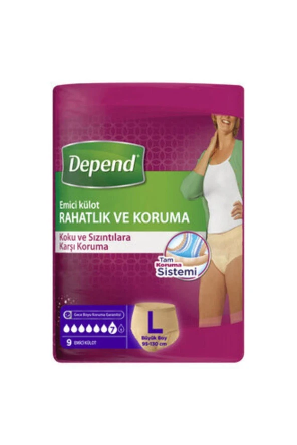 DEPEND Emici Külot Büyük Boy Kadın 9 Lu