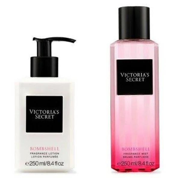 Victorias Secret Bombshell Fragrance Vücut Spreyi,Vücut Losyonu 2 li Set