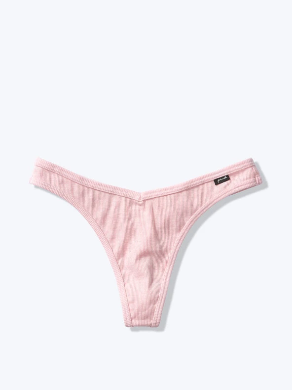 Victorias Secret PINK V-Cut Front Cotton Thong V Kesim Pamuk Tanga Külot