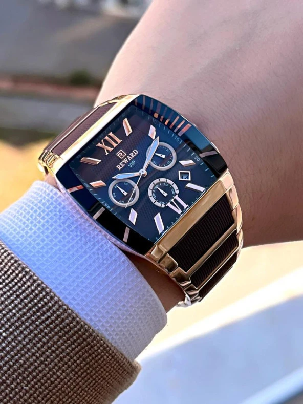 Rwd.40 Reward Çelik/Silikon Kordon İç Fonksiyonlar Aktif 3 Atm Suya Dayanıklı Erkek Kol Saat - Resim 3